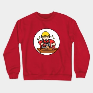 Cute cartoon carpenter Crewneck Sweatshirt